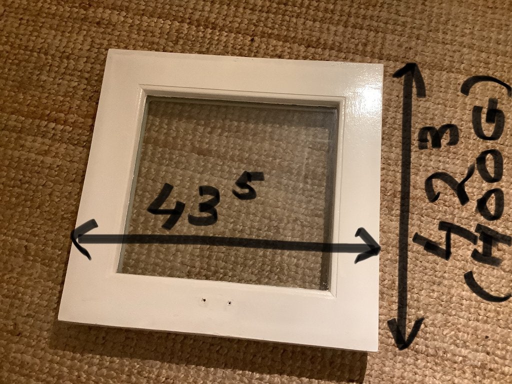 Hardhouten klein raam, uitzetraam, met dubbel glas., Ophalen, Gevelraam of Ruit, Gebruikt, Minder dan 80 cm