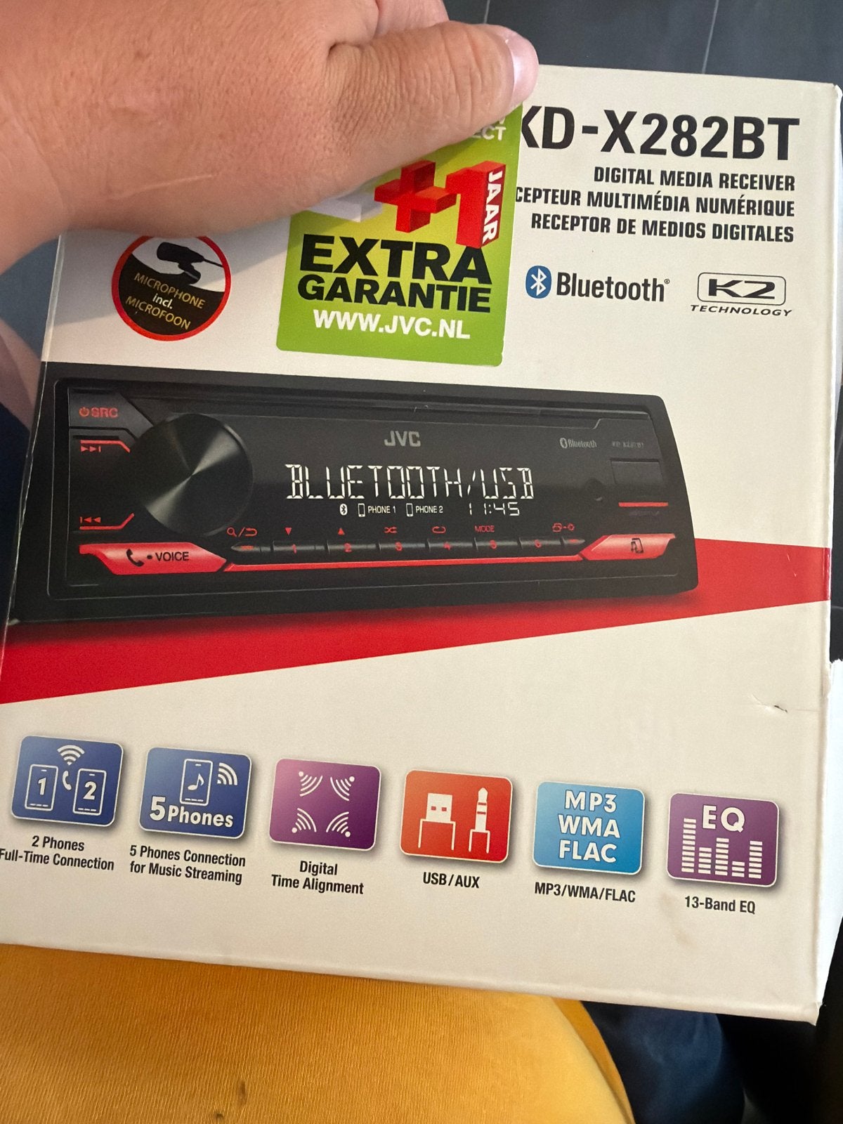 JVC KD-X282BT Digital Media Receiver met Bluetooth/USB, Auto diversen, Ophalen, Nieuw