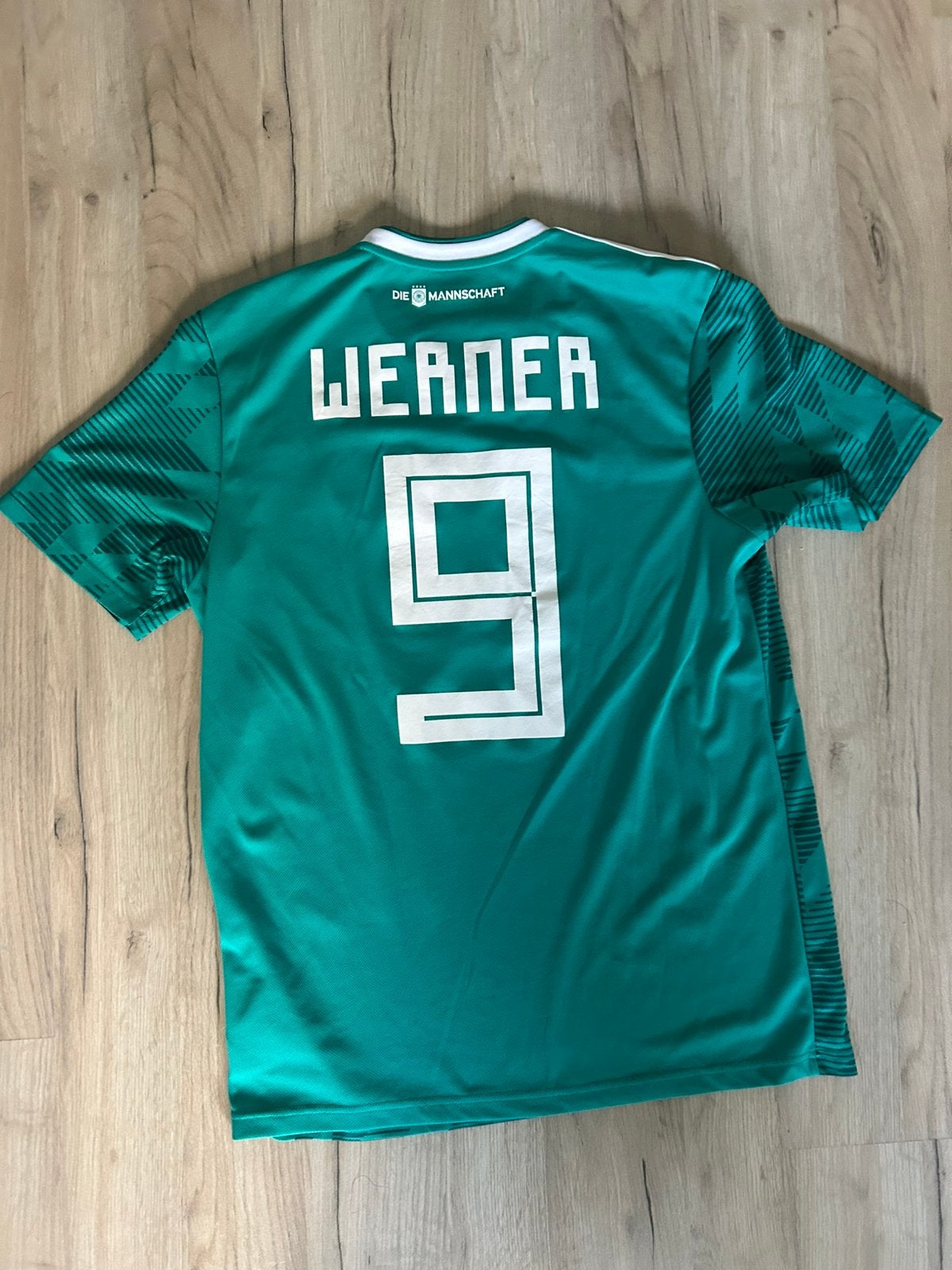 Origineel Voetbalshirt 2018 Duitsland Uitshirt Timo Werner, Ophalen of Verzenden, Zo goed als nieuw, Maat 48/50 (M), Groen