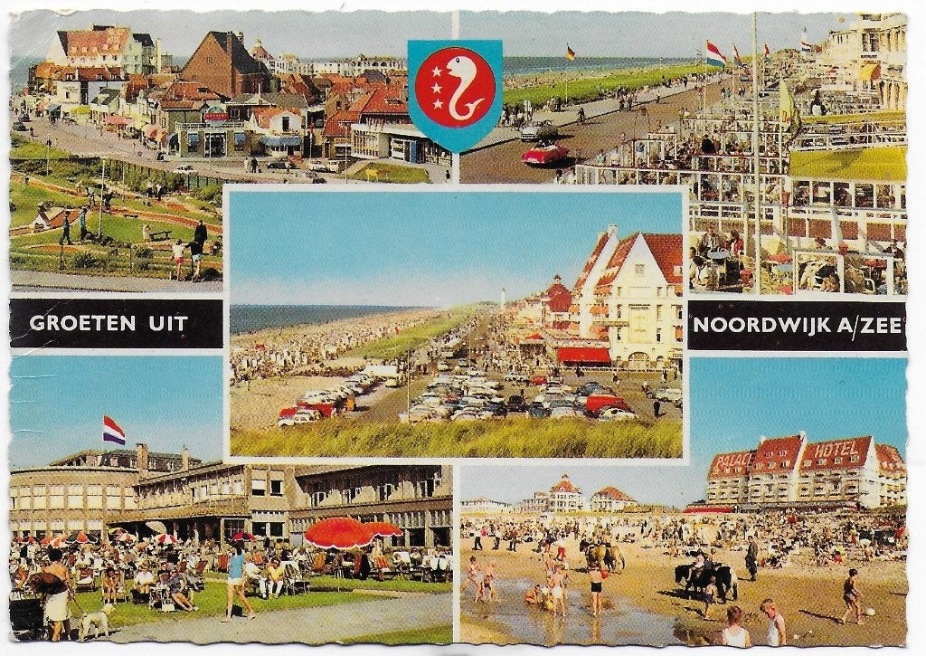 Noordwijk aan zee gelopen ansichtkaart ( b5318, Ophalen of Verzenden, 1980 tot heden, Gelopen, Zuid-Holland