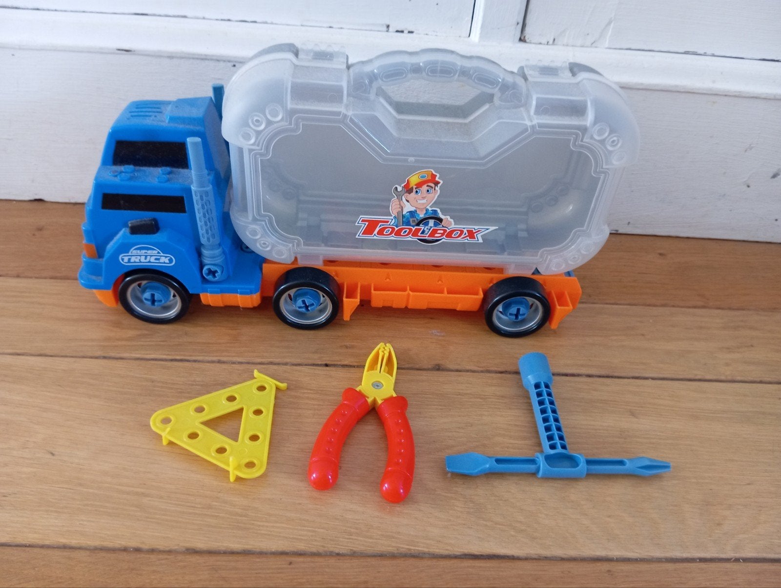 Speelgoedtruck met Toolbox en Gereedschap, Ophalen of Verzenden, Gebruikt