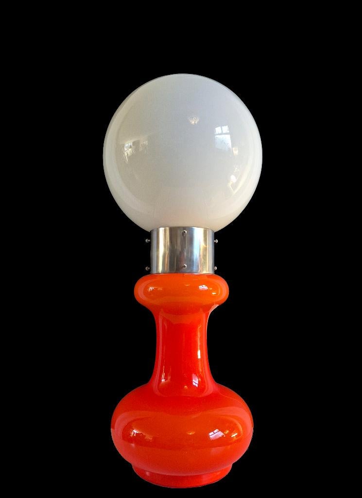 Fantastsiche vintage Carlo Nason design Birillo tafellamp, Ophalen of Verzenden, Gebruikt, Glas, 150 tot 200 cm