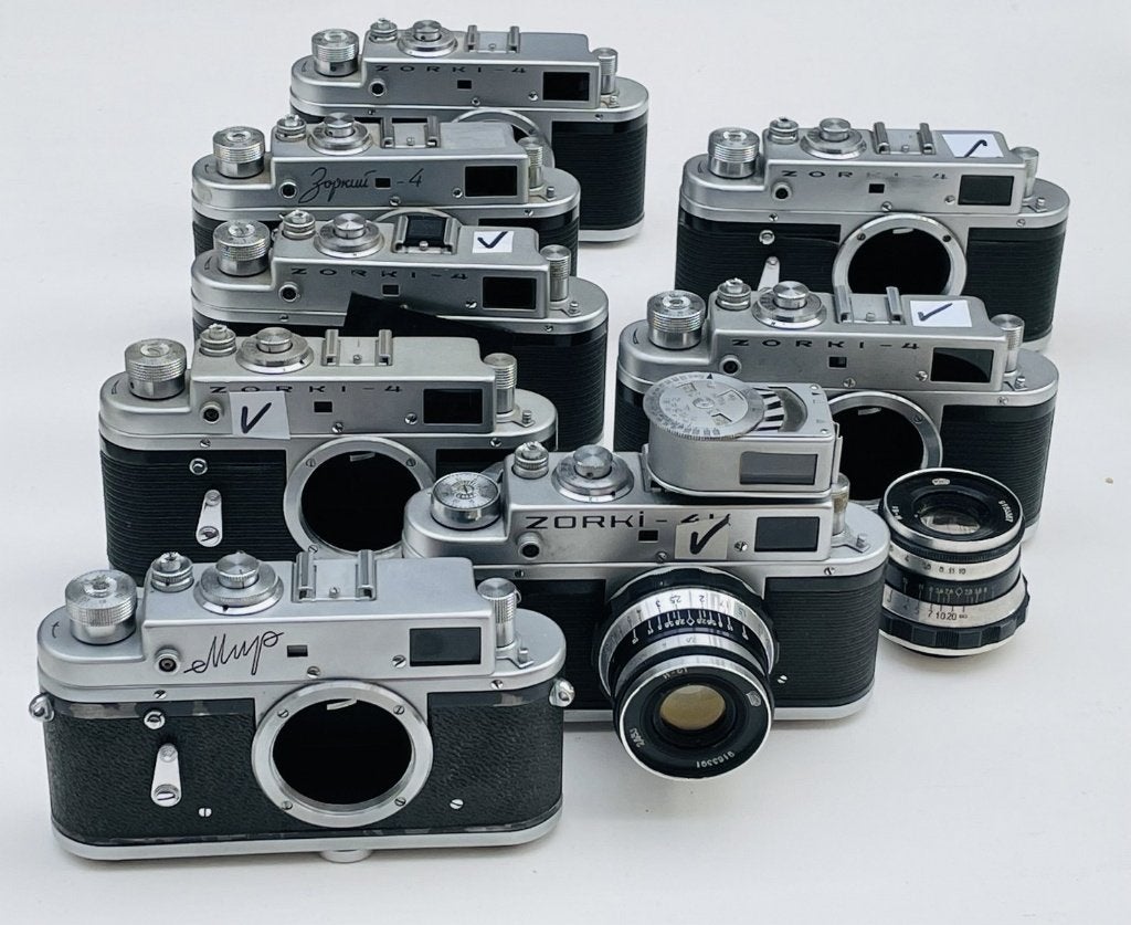 Diverse Zorki, Fed en Mir (en Kiev) camera's (Leica clones), Audio, Tv en Foto, Fotocamera's Analoog, Ophalen of Verzenden, Compact