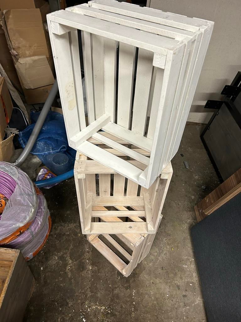 2 Houten kratjes, Huis en Inrichting, Woonaccessoires | Kisten, Ophalen, Minder dan 50 cm, Gebruikt, Minder dan 50 cm