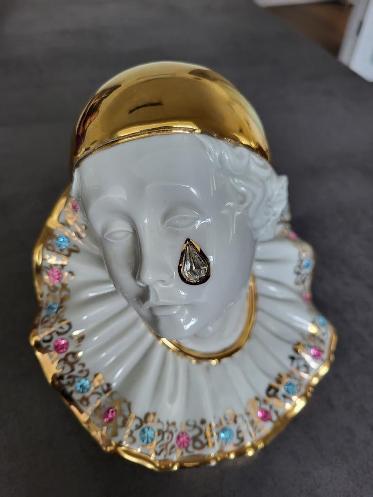 RG Oggetti Limoges Clown Harlequin Swarovski, Ophalen, Zo goed als nieuw, Figuurtje