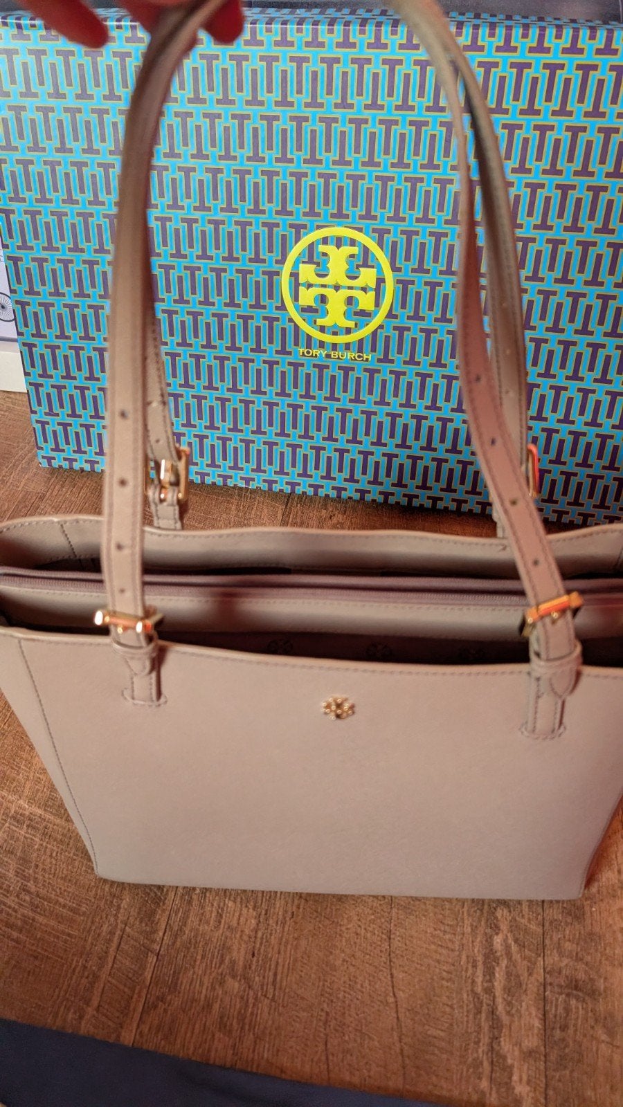 Tory Burch Handtas AUTHENTIEK!, Ophalen of Verzenden, Zo goed als nieuw, Grijs, Handtas