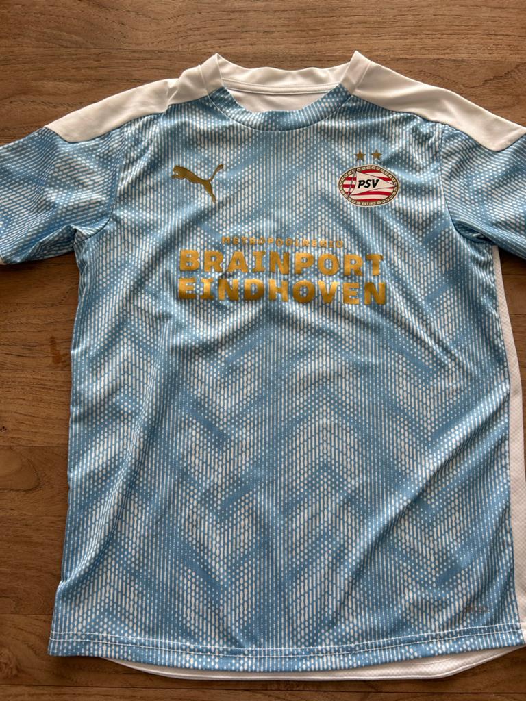 PSV Uitshirt 2023-2024 - Lichtblauw - Maat L (13-14Y), Verzamelen, Ophalen of Verzenden, Zo goed als nieuw, PSV, Shirt