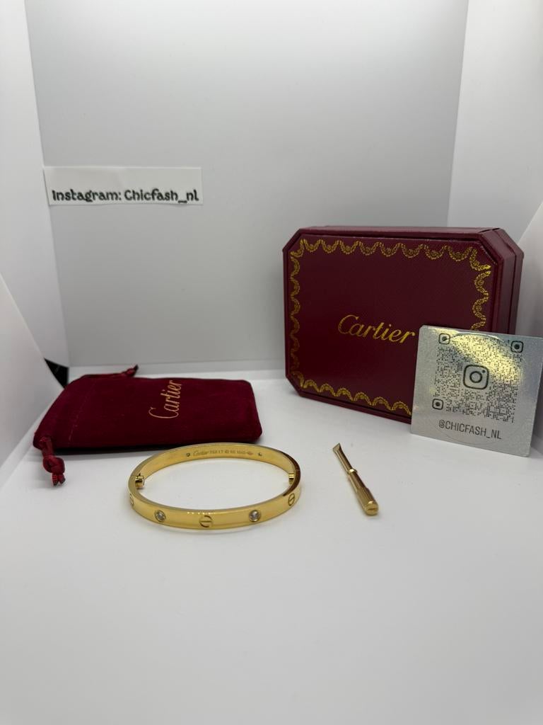 Cartier LOVE-ARMBAND, KLASSIEK MODEL, Ophalen of Verzenden, Zo goed als nieuw, Goud