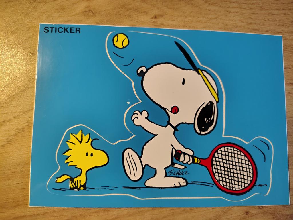 Peanuts Snoopy Sticker Ansichtkaart, Ophalen of Verzenden, 1940 tot 1960, Sterren en Beroemdheden