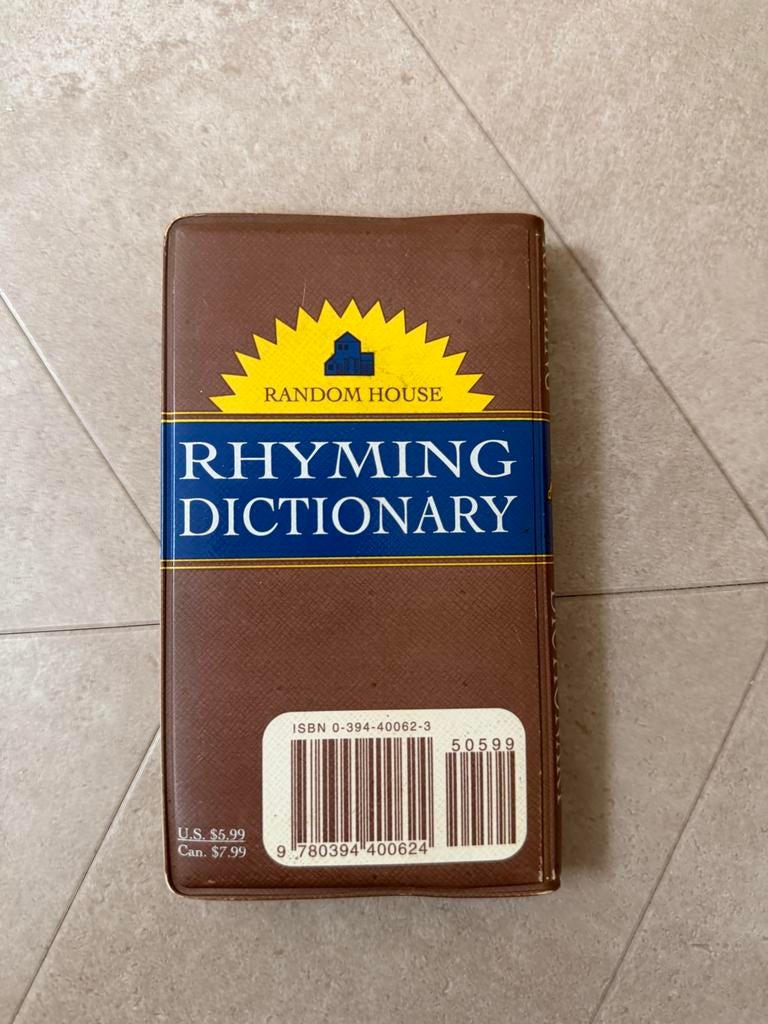 Random House Rhyming Dictionary - Engels Rijmwoordenboek, Boeken, Ophalen of Verzenden, Zo goed als nieuw, Overige uitgevers, Engels