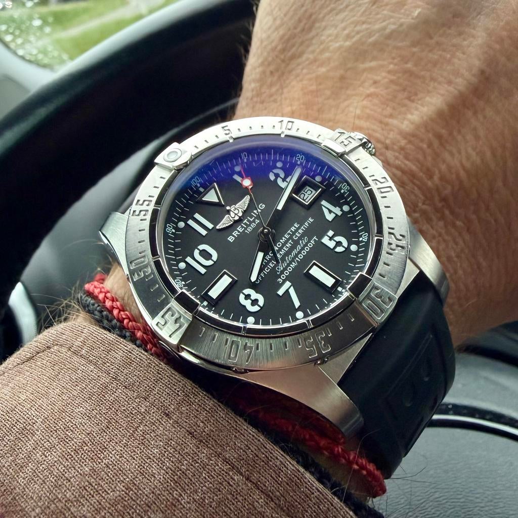 Breitling Avenger Seawolf A17330 servicebeurt eind 2025, Staal, Breitling, Polshorloge, Kunststof