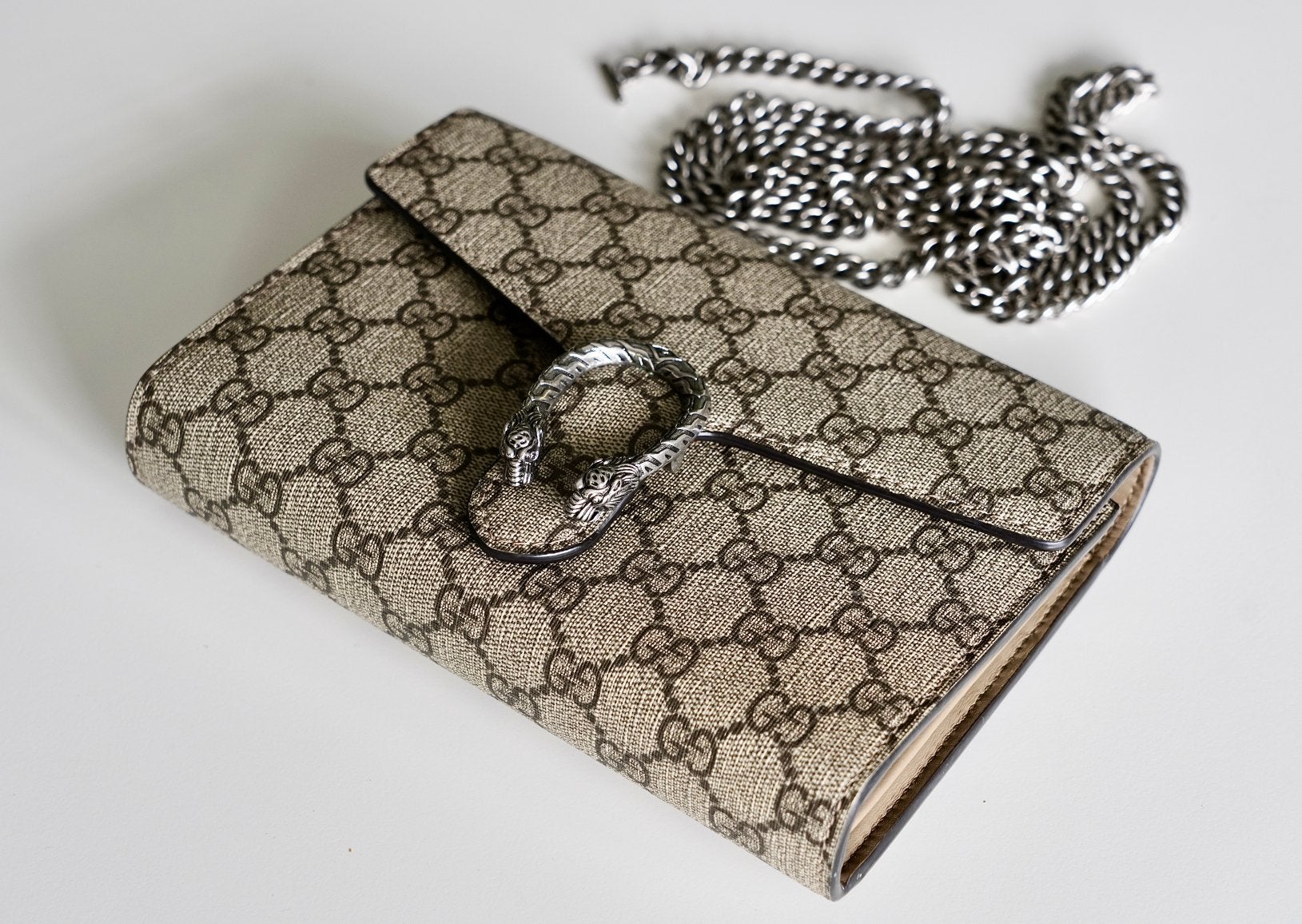 Gucci Dionysus Wallet on a Chain. Origineel en in topstaat., Ophalen, Zo goed als nieuw, Beige, Schoudertasje