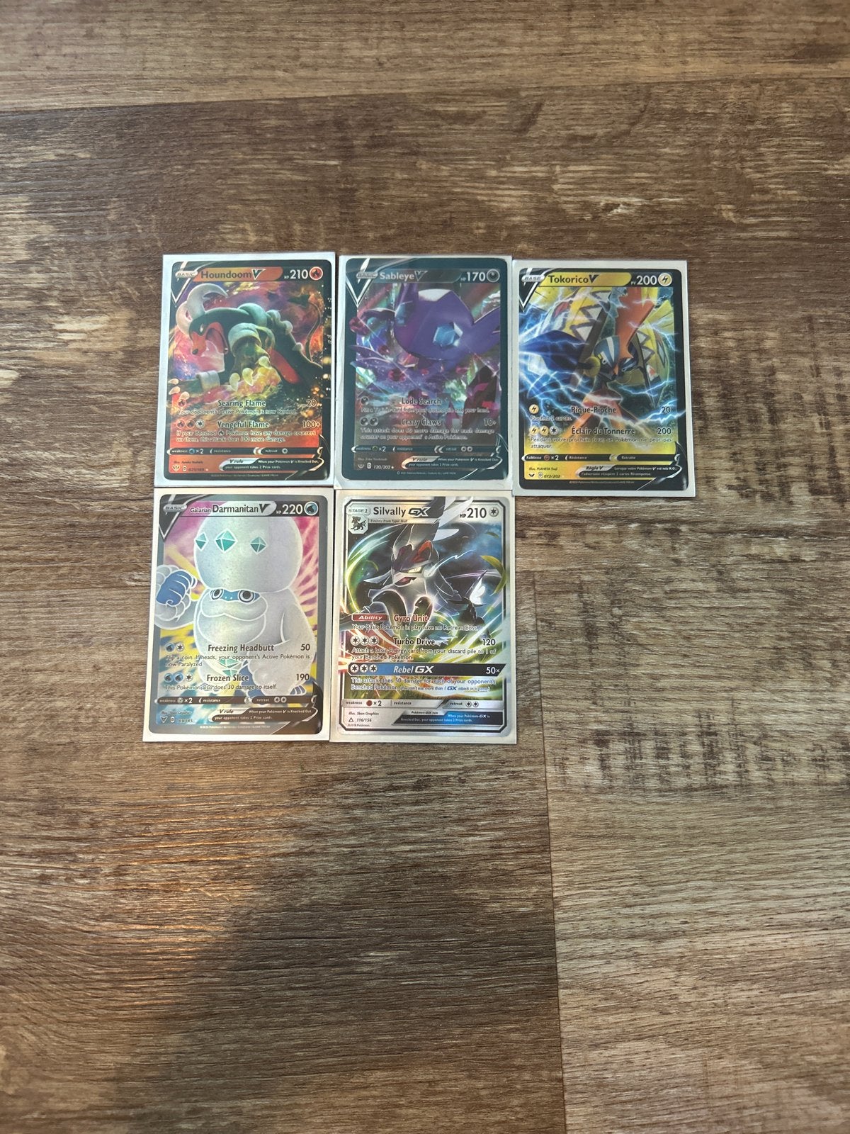 Pokémon V en GX kaarten - Set van 5, Ophalen of Verzenden, Zo goed als nieuw, Meerdere kaarten