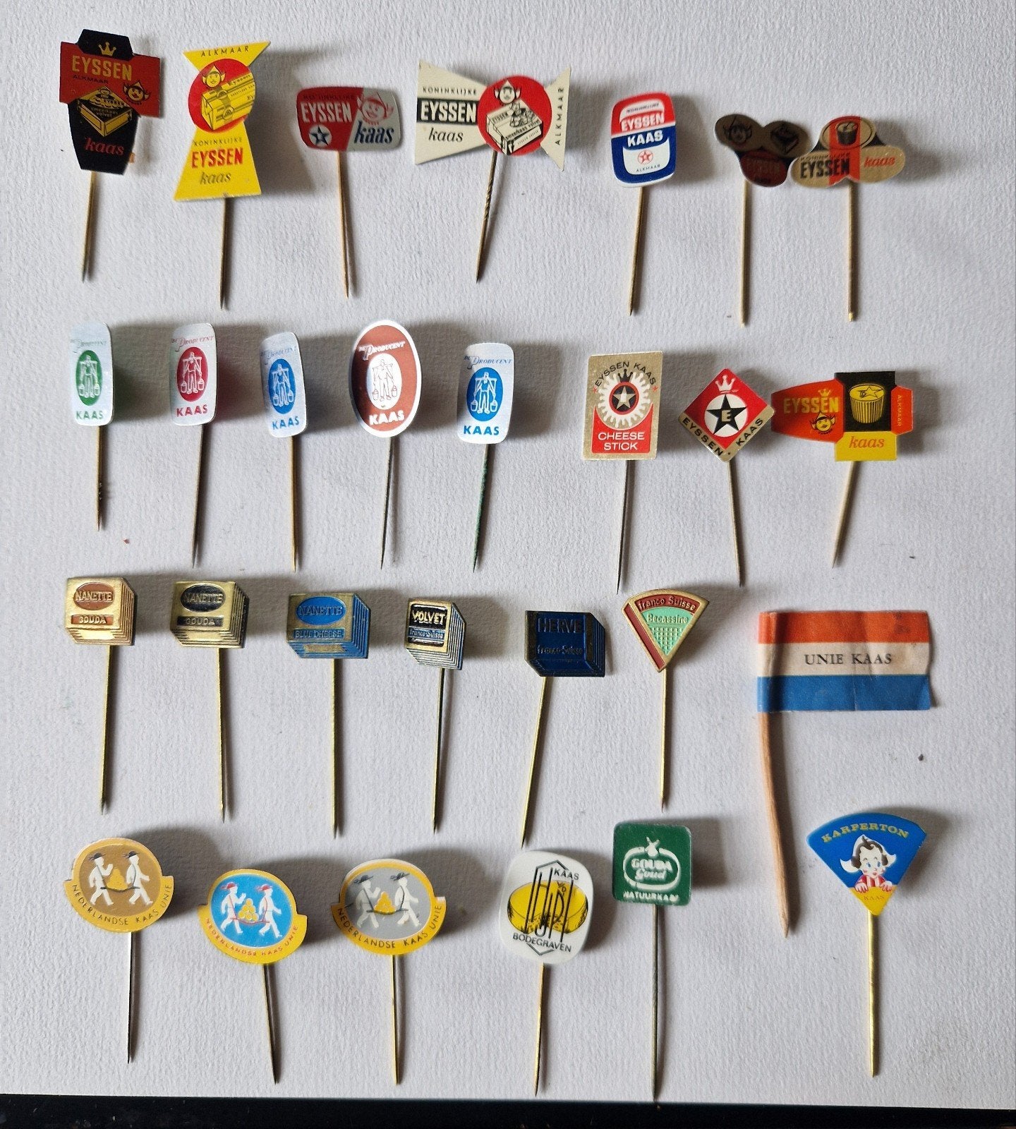 Vintage kaasspeldjes / reclamespeldjes (jaren '60), Ophalen, Gebruikt, Overige onderwerpen