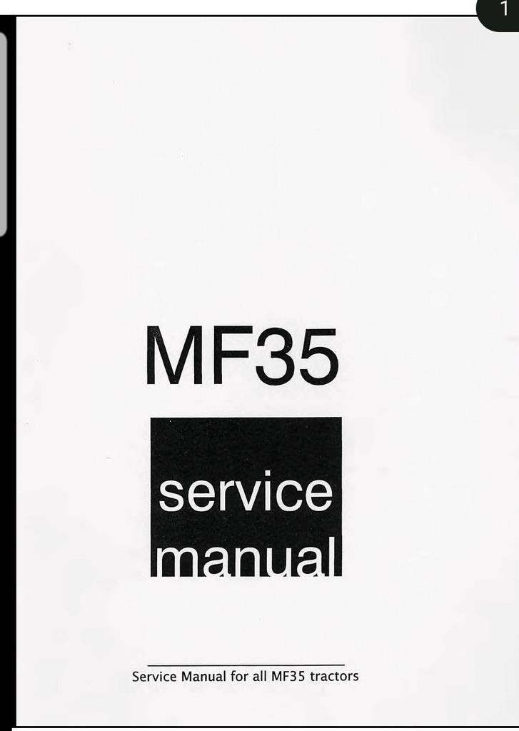 Service Manual FE35 MF35 Tractor - Werkplaatshandboek, Ophalen of Verzenden, Gelezen, Overige merken, Massey Ferguson