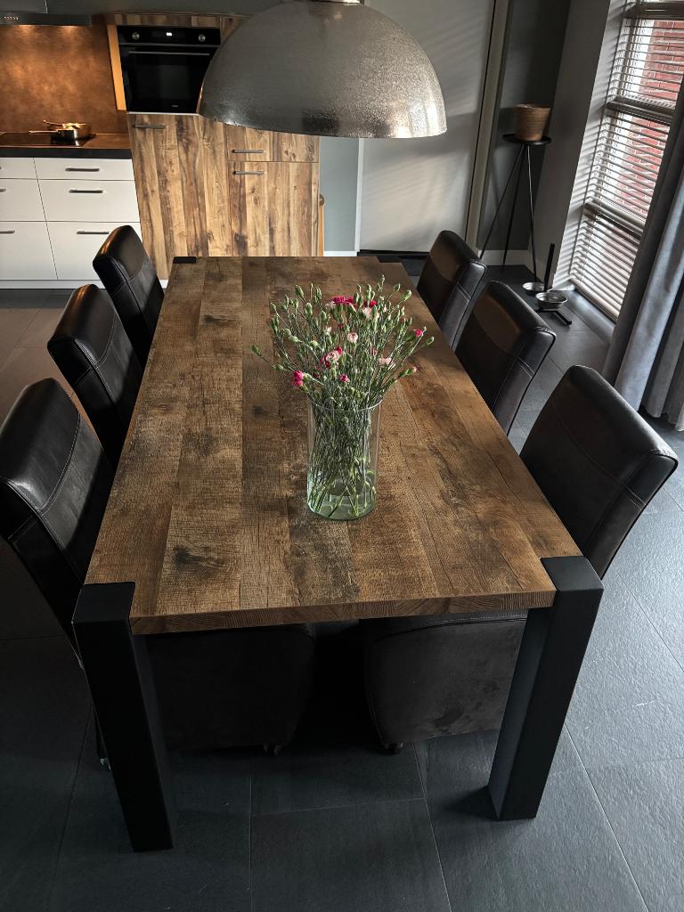 Eettafel, Huis en Inrichting, Ophalen, Gebruikt, 200 cm of meer, Vijf personen of meer
