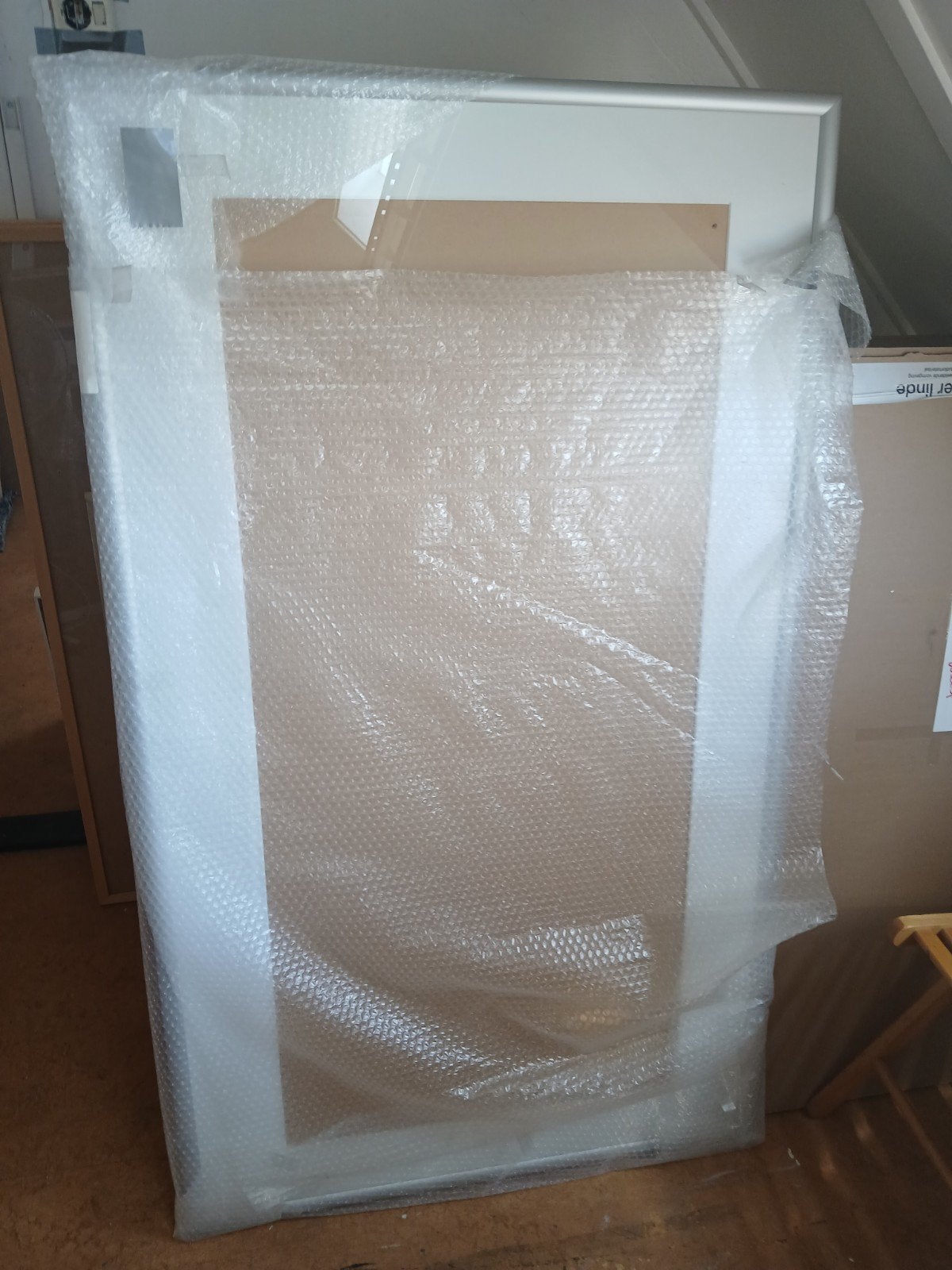 Zeer grote wissellijst,  80x140, met passe-partout, Ophalen of Verzenden, Zo goed als nieuw, Hout, 75 cm of meer
