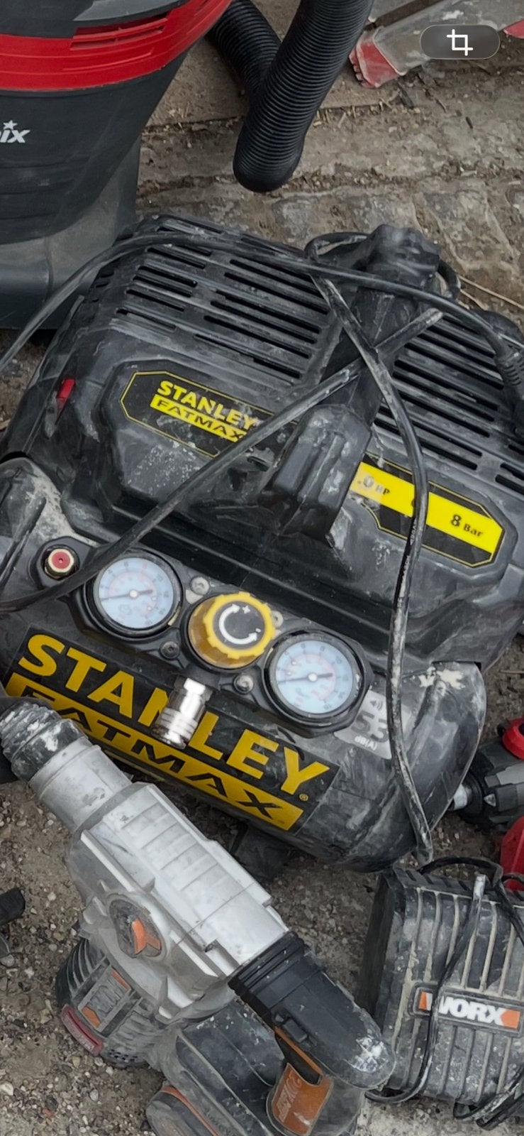 Stanley compressor, Minder dan 25 liter, Ophalen, Zo goed als nieuw, Minder dan 200 liter/min