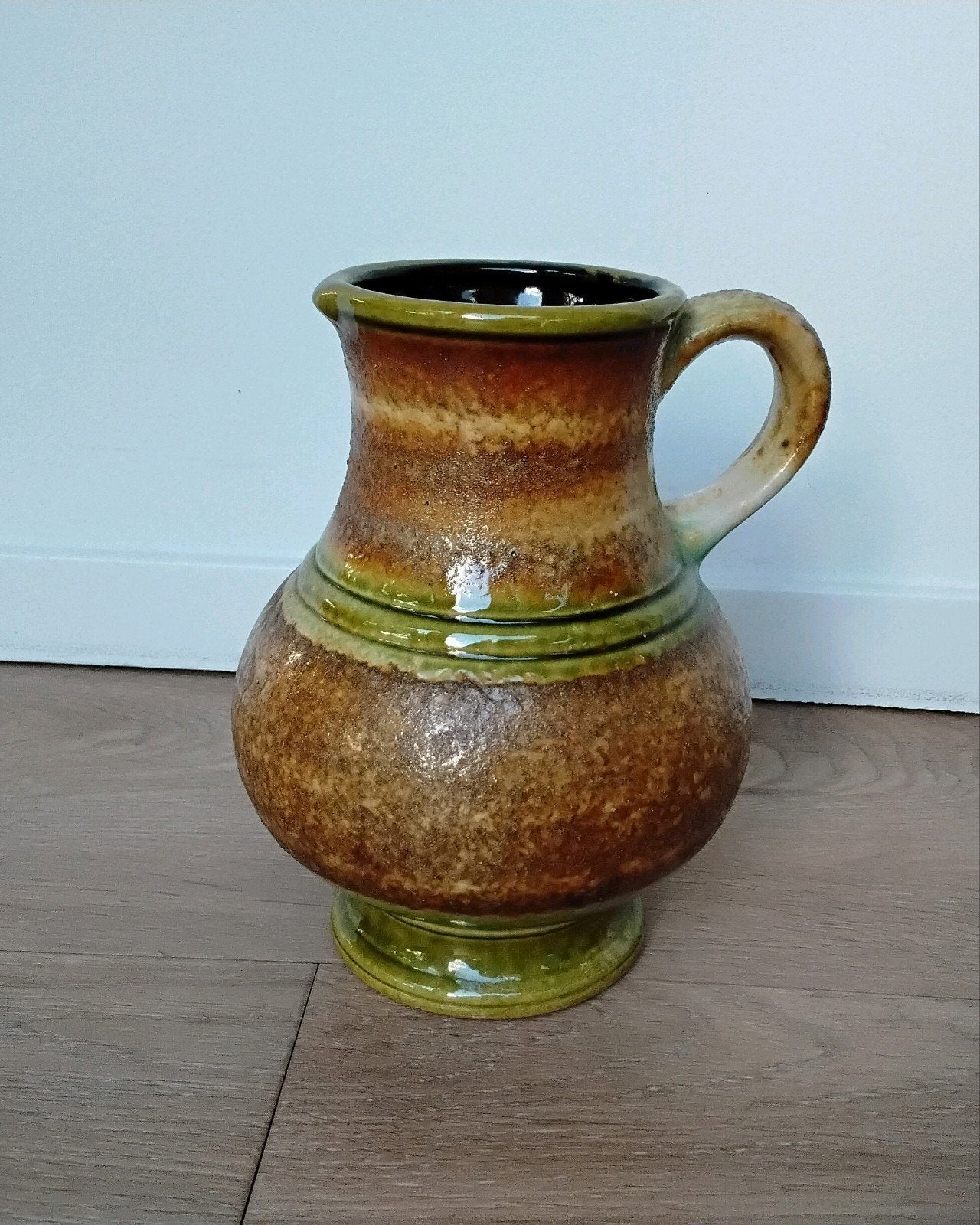 West Germany vaas met oor, groen, 1794/18, Natuurlijk materiaal, Ophalen of Verzenden, Zo goed als nieuw, Groen