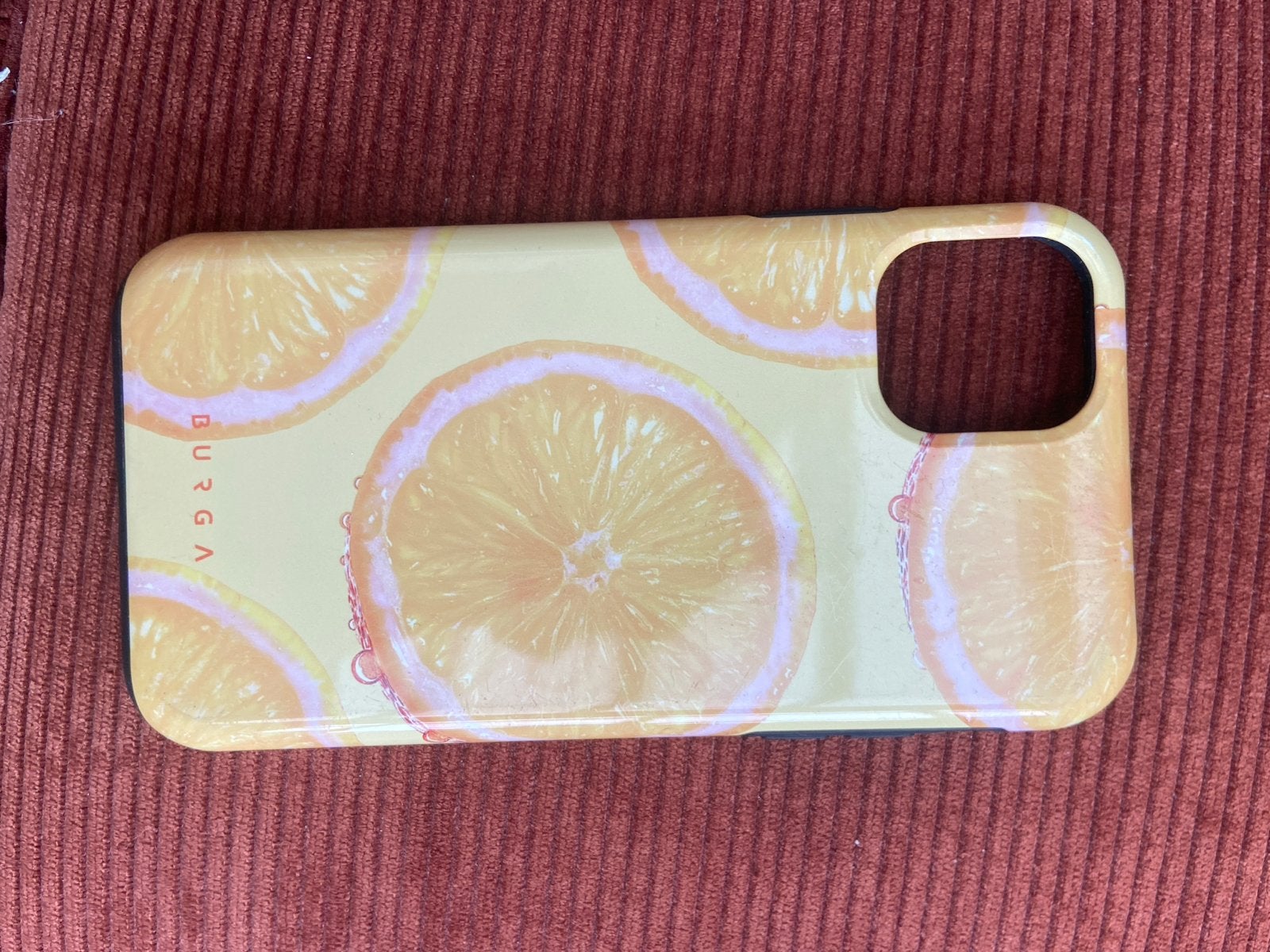 Burga iPhone 11 hoesje met citroenprint - Zo goed als nieuw, Kunststof, Hoesje of Tasje, Zo goed als nieuw, Schokbestendig