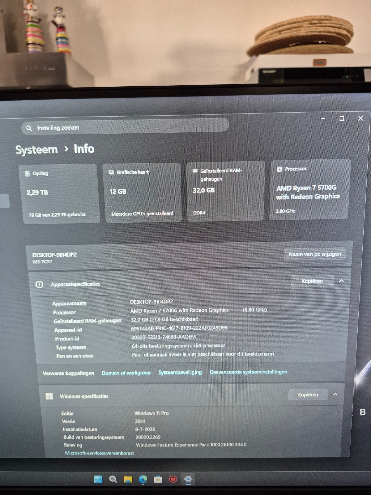 High Performance Game PC R7 5700G RTX4060 32GB Intern 2,5TB., Ophalen, 32 GB, Virtual Reality, Zo goed als nieuw