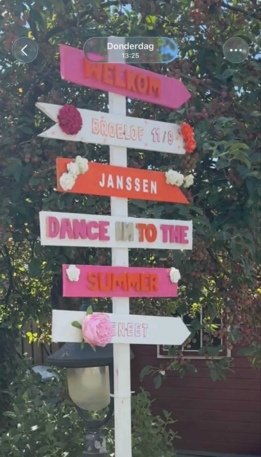 wegwijzer voor bruiloft of feest, Ophalen of Verzenden, Gebruikt, Versiering, Geboorte of Huwelijk