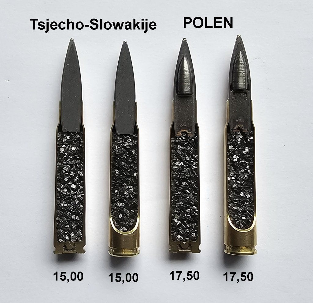 7,92x57 Mauser Tsjecho-Slowakije en Polen DOORSNEDEN, Verzamelen, Militaria | Tweede Wereldoorlog, Ophalen of Verzenden, Landmacht