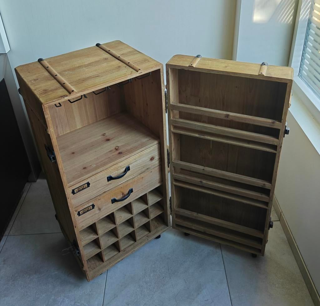 Dutchbone Lico Wijnkast - Stijlvolle wijnkast, Met deur(en), 100 tot 150 cm, Vintage, 50 tot 100 cm