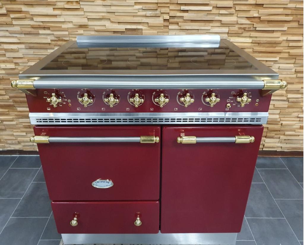 🔥Luxe Fornuis Lacanche 90cm INDUCTIE bordeaux rood messing, Niet ingevuld, 60 cm of meer, Niet ingevuld, Ophalen of Verzenden