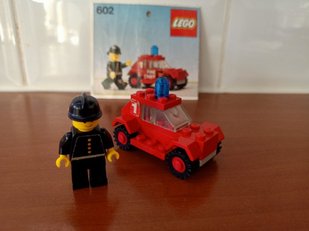 vintage Lego 602 Fire Chief's Car uit 1978, Ophalen, Compleet, Gebruikt, Overige thema's