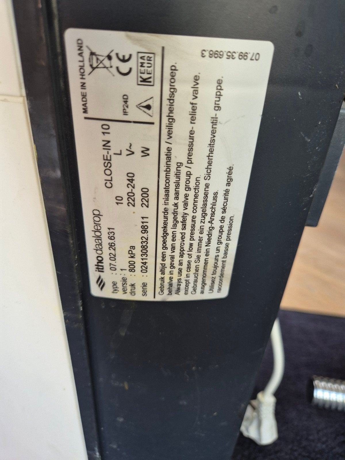 Itho Daalderop Close-in Boiler 10 liter, Gebruikt, Minder dan 20 liter, Onbekend, Boiler