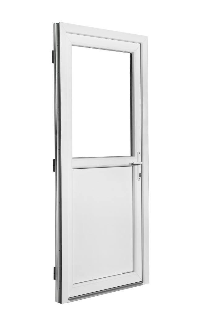 Kunststof deur 1/2 glas Antraciet RAL 7016 98x200, Niet ingevuld, 80 tot 100 cm, Niet ingevuld, Nieuw