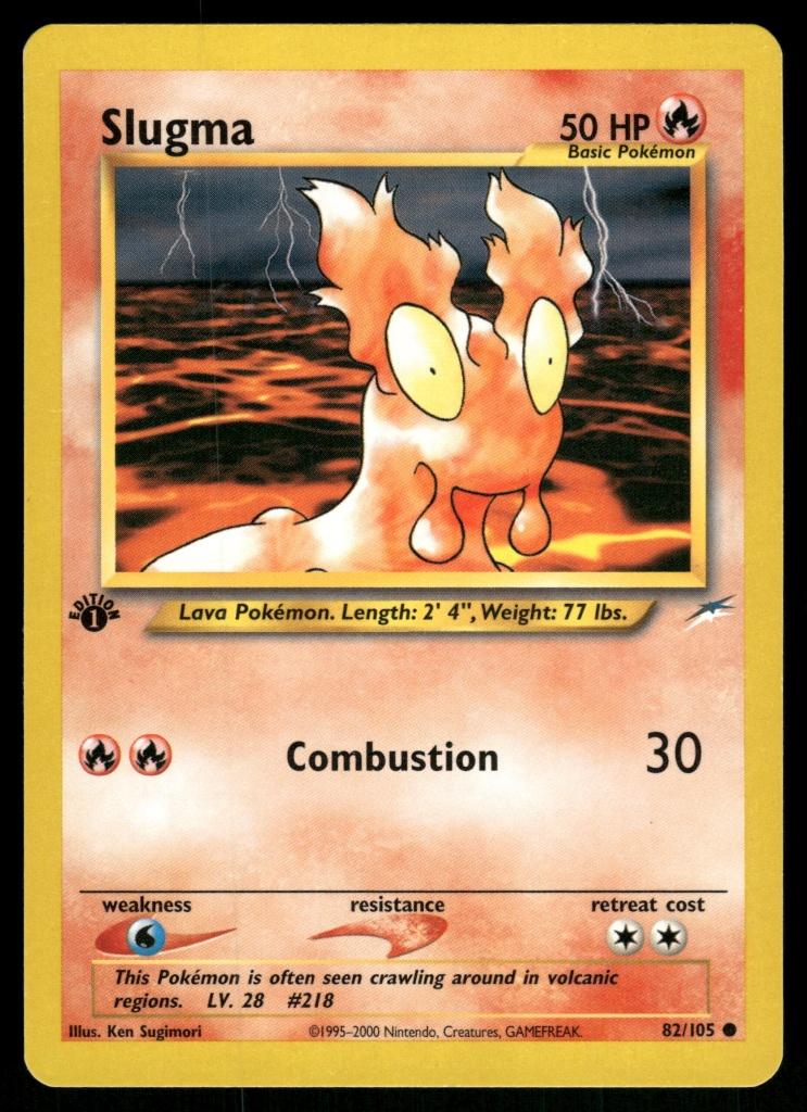 Slugma 82/105 - Neo Destiny (1st edition), Hobby en Vrije tijd, Verzamelkaartspellen | Pokémon, Verzenden, Gebruikt