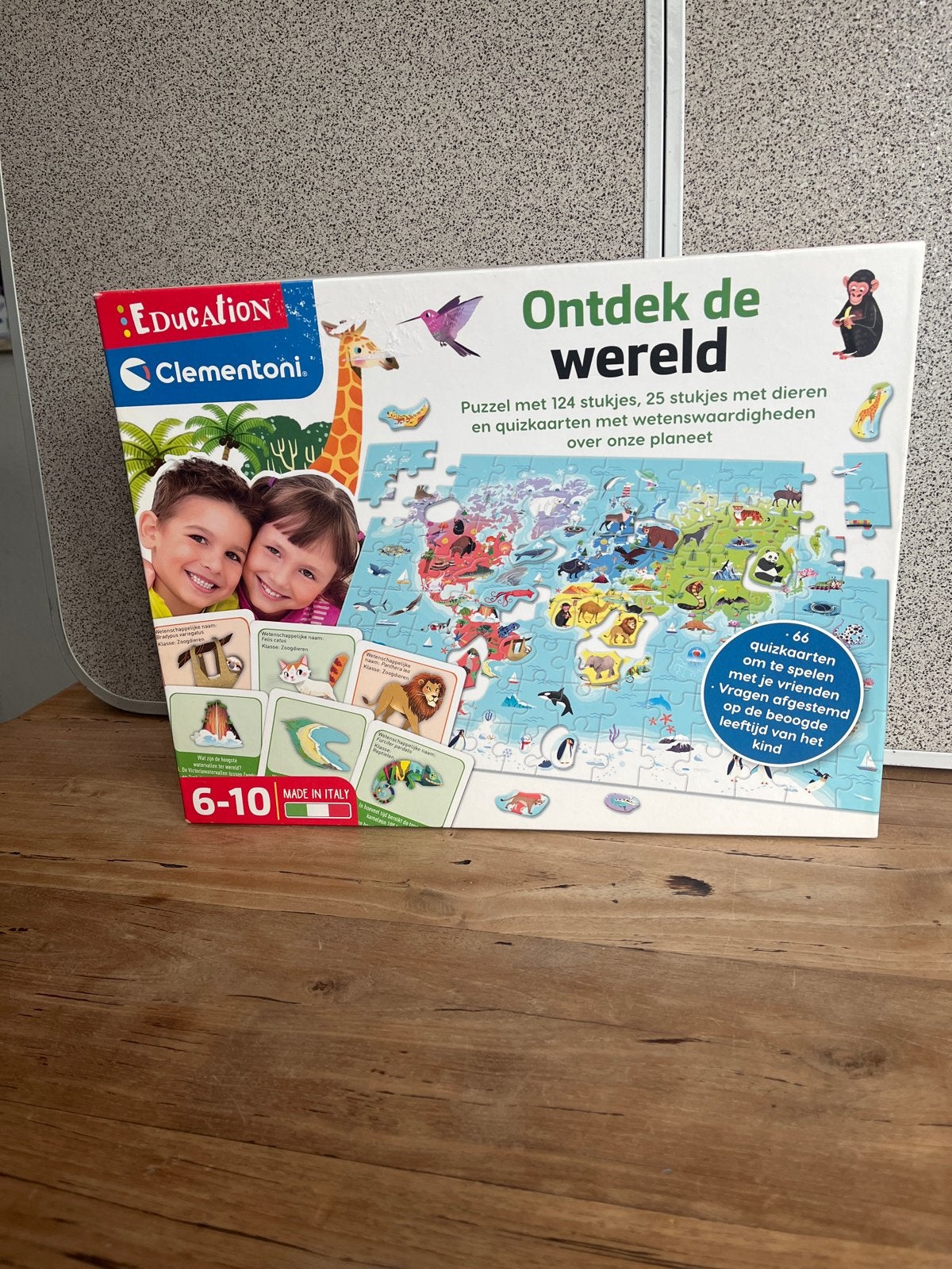 Clementoni Ontdek de Wereld Puzzel & Quizspel, Ophalen of Verzenden, Zo goed als nieuw, Puzzelen