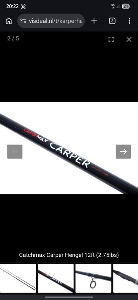 Catchmax carper hengel 12ft 2.75lbs, Watersport en Boten, Hengelsport | Witvissen, Ophalen, Werphengel