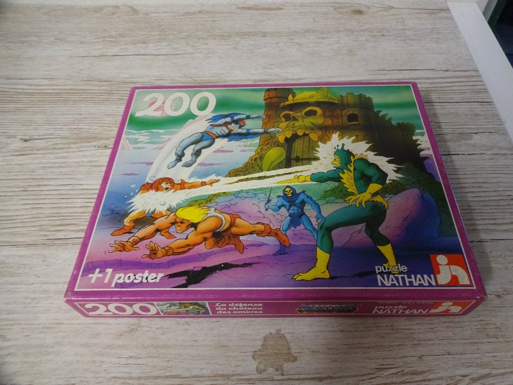 Vintage Nathan 200 stukjes puzzel He-man Masters jaren 80, Ophalen of Verzenden, Meer dan 50 stukjes, Gebruikt, 6 jaar of ouder