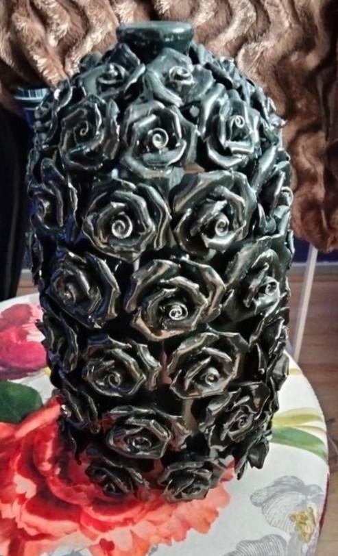 TEAB Rozenvaas Moet Weg, Huis en Inrichting, Woonaccessoires | Vazen, Ophalen of Verzenden, Nieuw, Zwart, Minder dan 50 cm