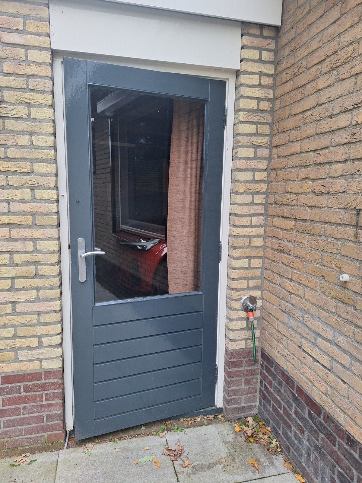 Meranti buitendeur met glas afm.20cm x 87,5 en 4cm dik, Ophalen, 80 tot 100 cm, Buitendeur, 200 tot 215 cm