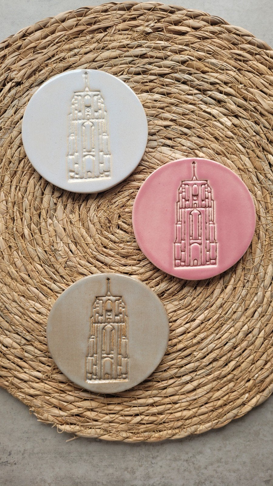 Keramiek tegel Oldehove Leeuwarden - 10 cm doorsnee, Nieuw, Steen/keramiek, Ophalen of Verzenden, 10 cm