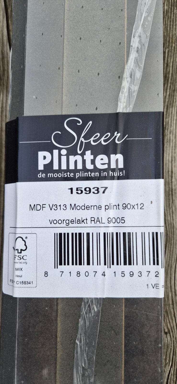 MDF Plinten 90x12 voorgelakt RAL 9005 zwart, Ophalen, Nieuw, Mdf, 250 cm of meer