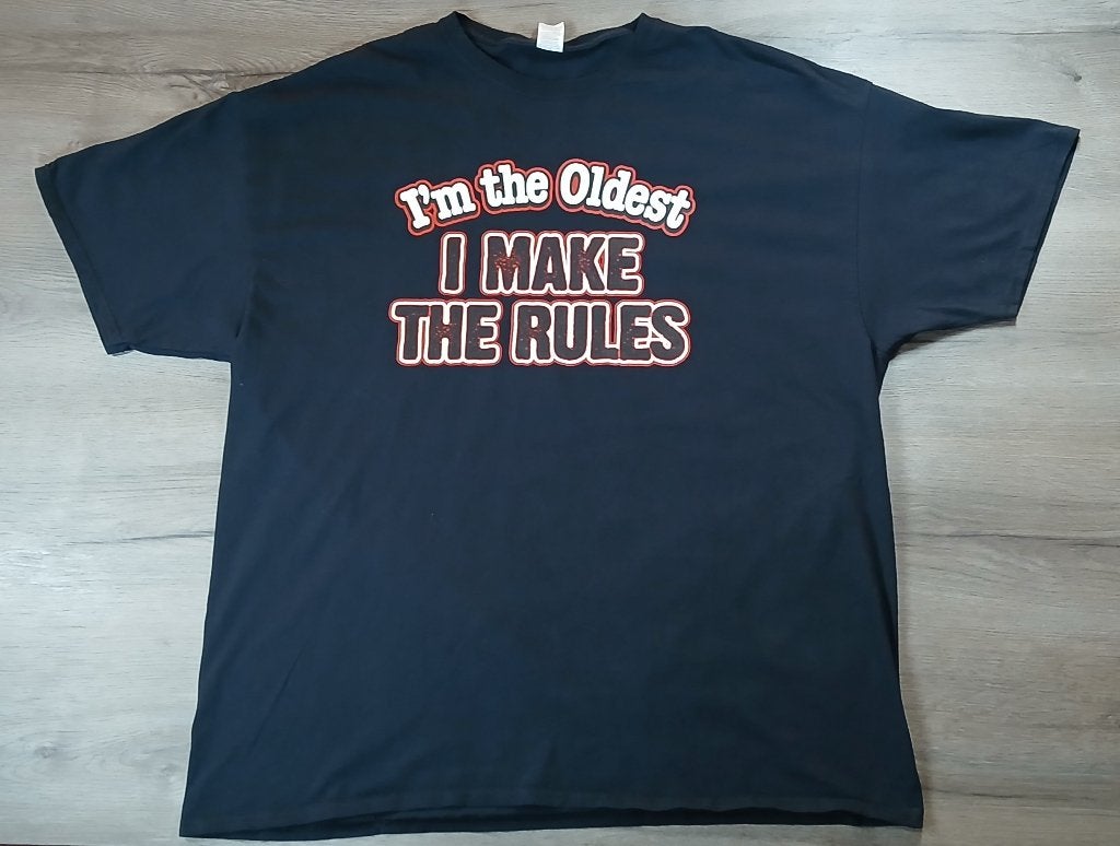 Fruit of the Loom "I'm the Oldest I Make the Rules, Kleding | Heren, T-shirts, Meerkleurig, Overige maten, Ophalen of Verzenden