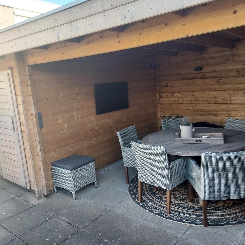 Tuinhuis overkapping, Tuin en Terras, Tuinhuizen, Ophalen, Tuinhuis, 250 tot 500 cm, Zo goed als nieuw