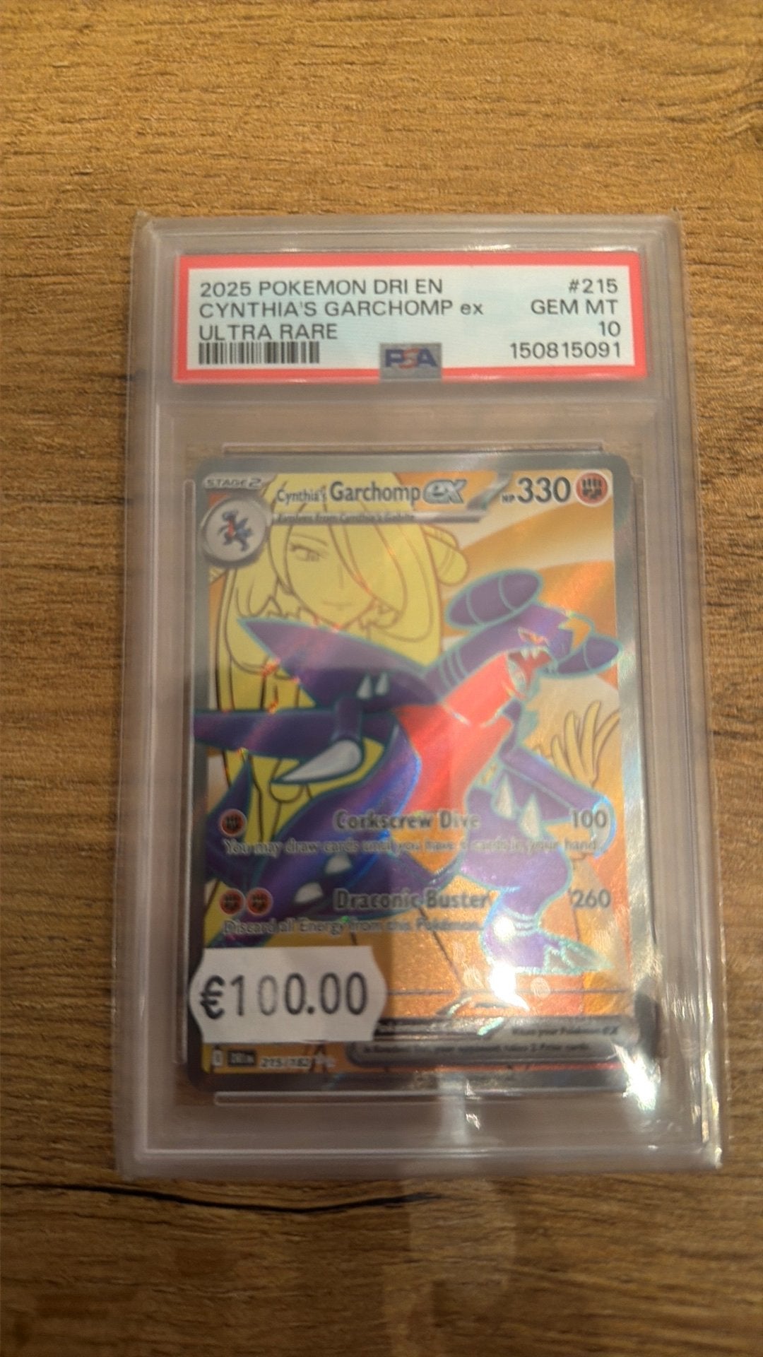 Pokémon TCG Cynthia's Garchomp ex  Ultra Rare 215/182 PSA 10, Ophalen of Verzenden, Zo goed als nieuw
