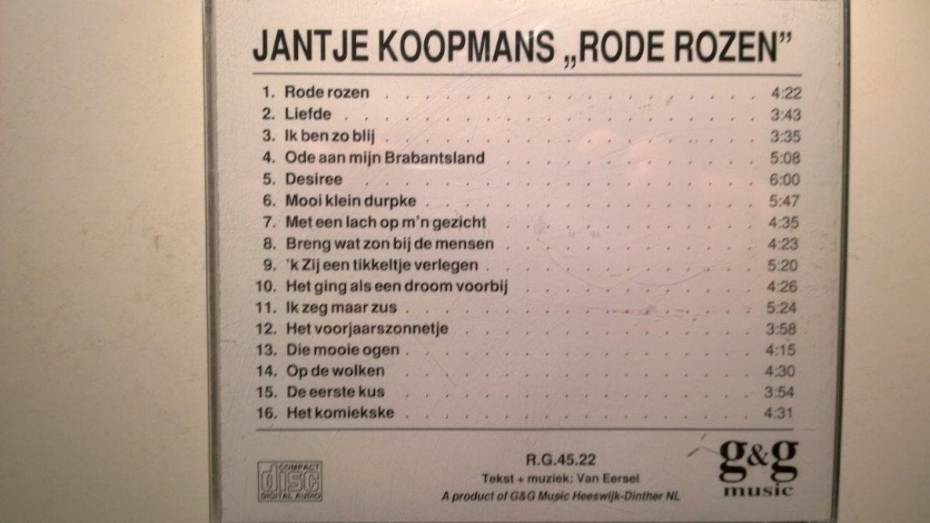Jantje Koopmans - Rode Rozen, Ophalen of Verzenden, Zo goed als nieuw, Levenslied of Smartlap
