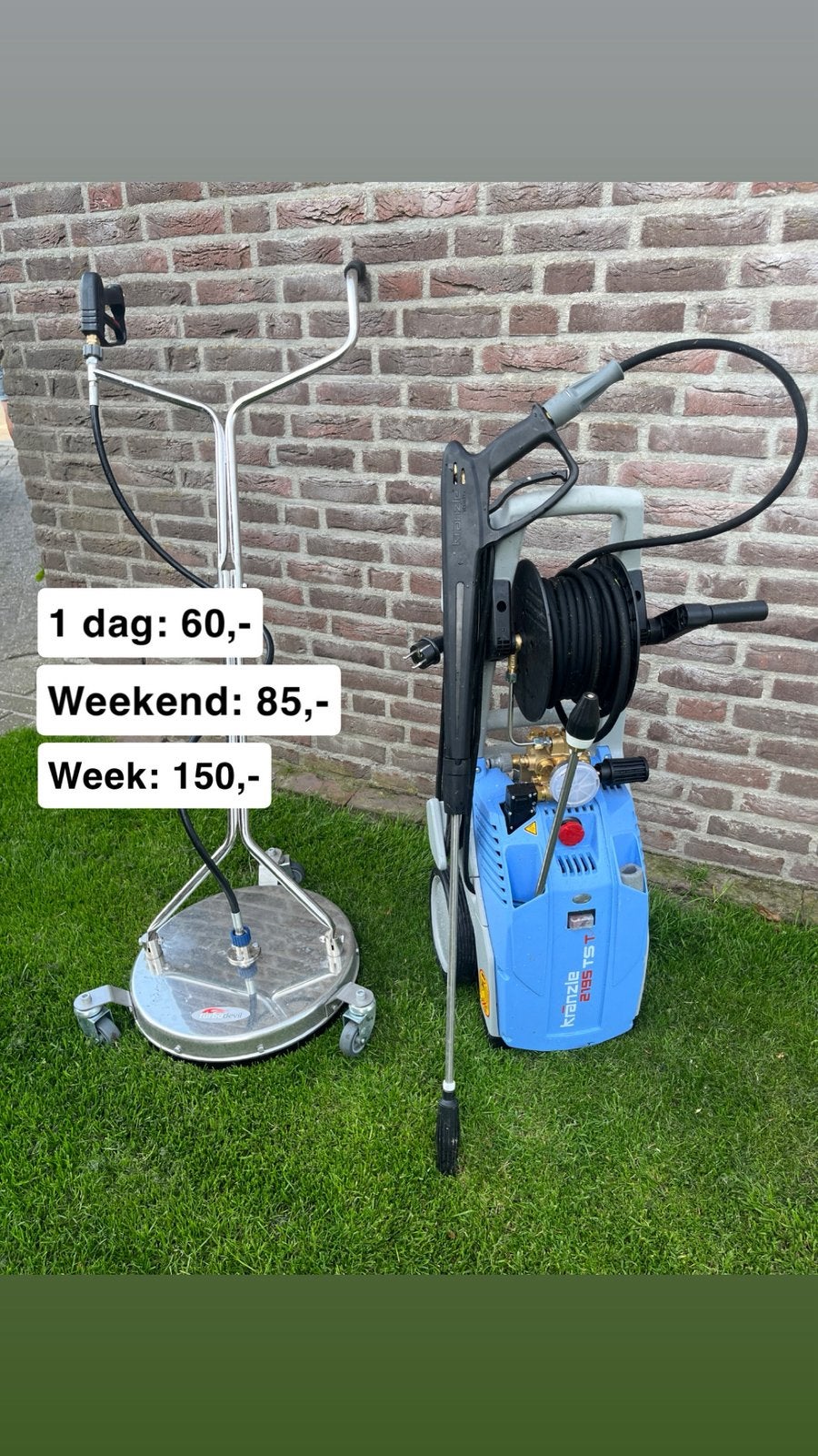 TE HUUR: kranzle hogedrukreiniger met terrasreiniger, Ophalen, Zo goed als nieuw, Elektrisch