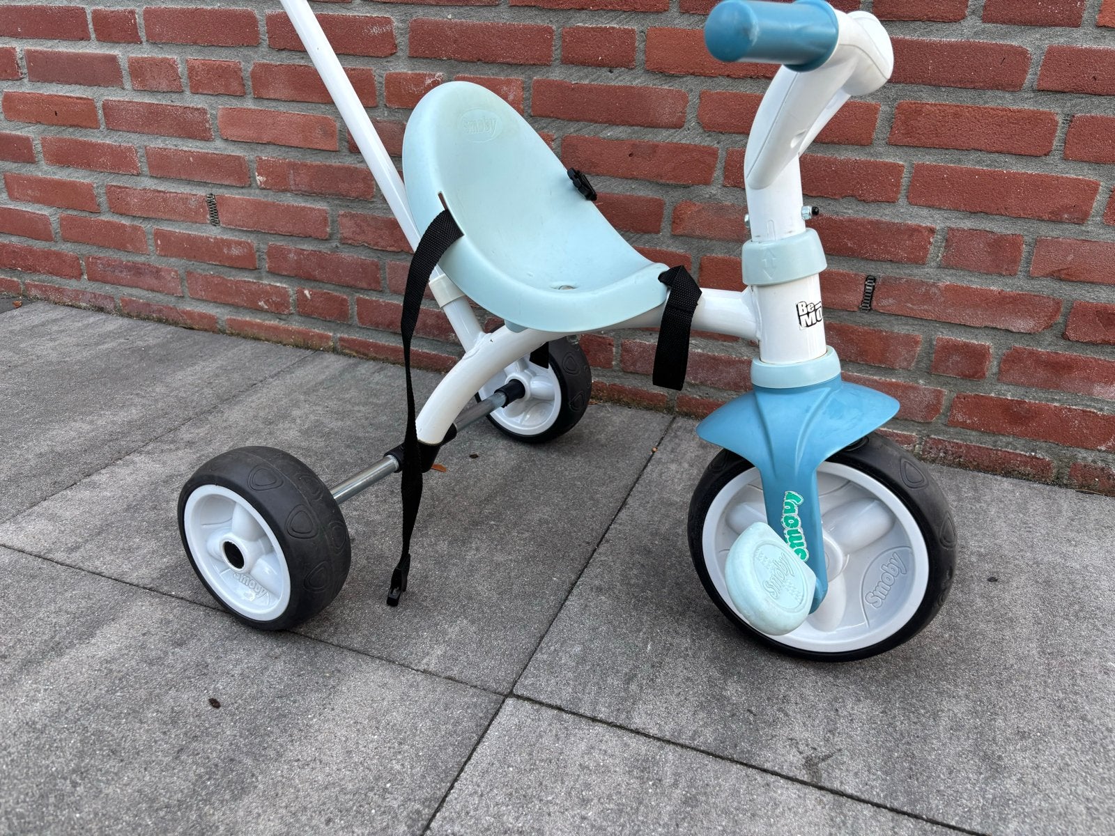 Smoby Be Move Driewieler Blauw/Wit met Duwstang, Ophalen, Gebruikt, Duwstang