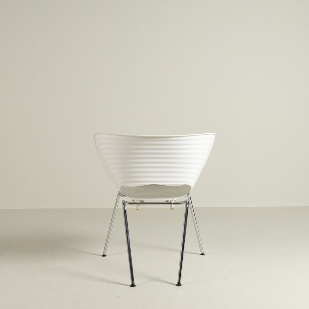 Vitra Tom Vac Stoel Wit Kunststof - Chroom, Vitra, Zo goed als nieuw, Niet ingevuld, Niet ingevuld