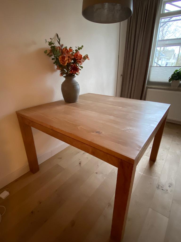 Teak houten tafel, Ophalen, Gebruikt, Vijf personen of meer, 100 tot 150 cm