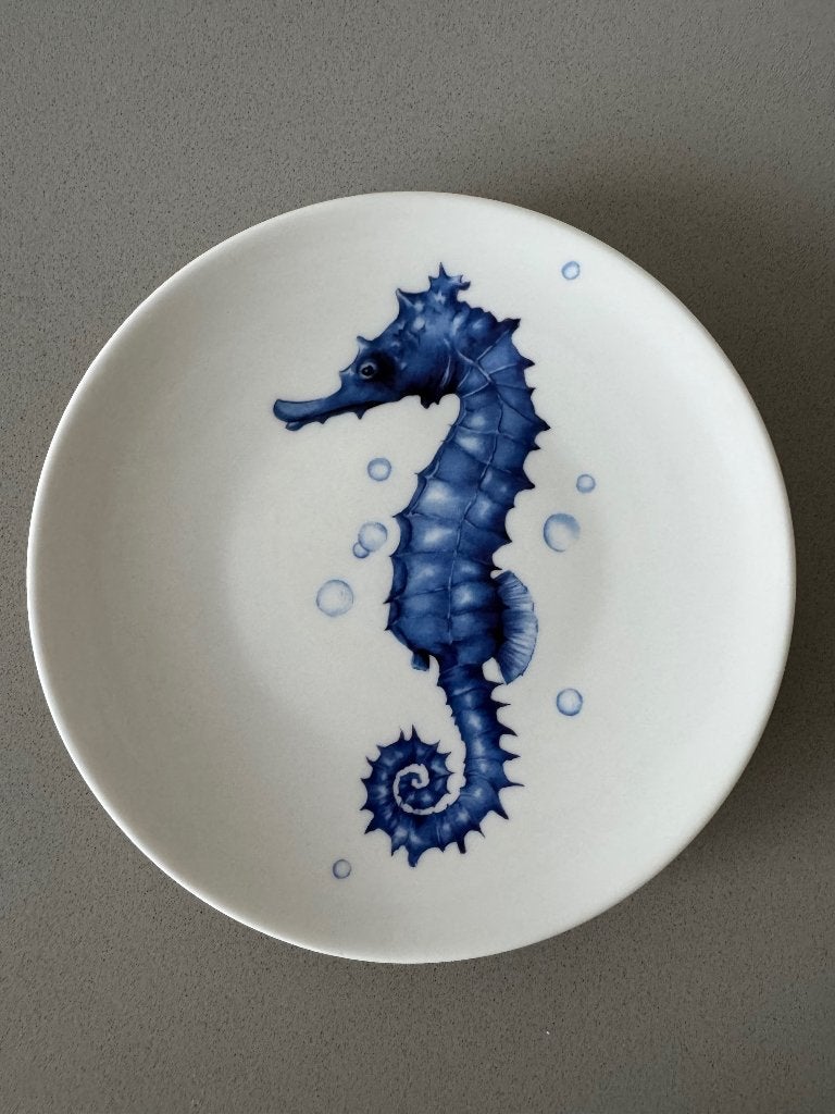 Bordje met zeepaard, Heinen Delfts Blauw, 16cm, Antiek en Kunst, Ophalen of Verzenden