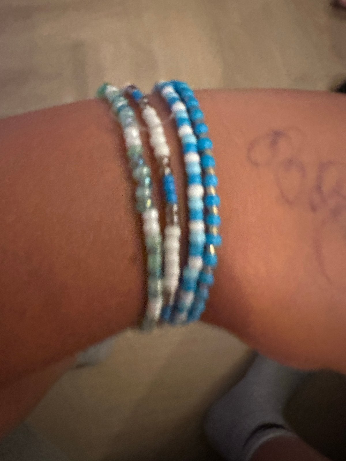 Handgemaakte kralen armbanden en ketting, Overige materialen, Blauw, Nieuw, Ophalen of Verzenden